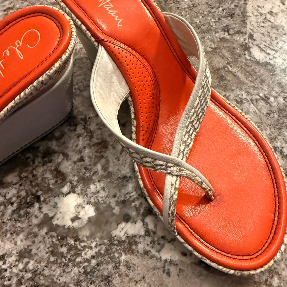 Cole Haan Orange and White Women's Sandals Col 9.5